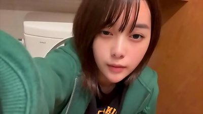 A school schoolgirl who hasn't had hump with her long-distance boyfriend and can't help but masturbate in the store's bathroom.