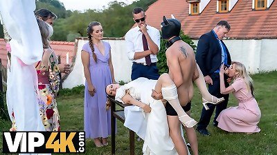 BRIDE4K. Wedding ritual hook-up with absorbs belly bride, dogging and wax play